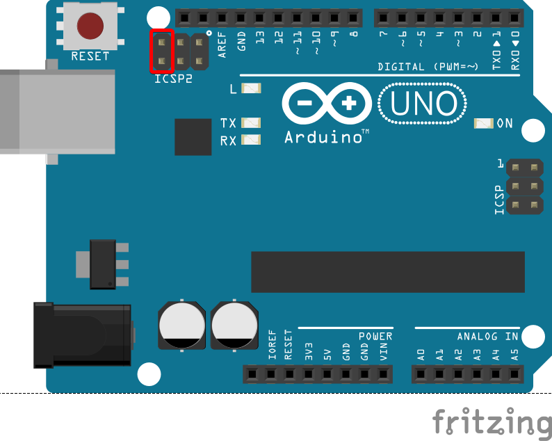 Abb. 6: Arduino in DFU-Modus versetzen - Quelle: Hochschule Schmalkalden/FK Informatik erstellt mit fritzing
